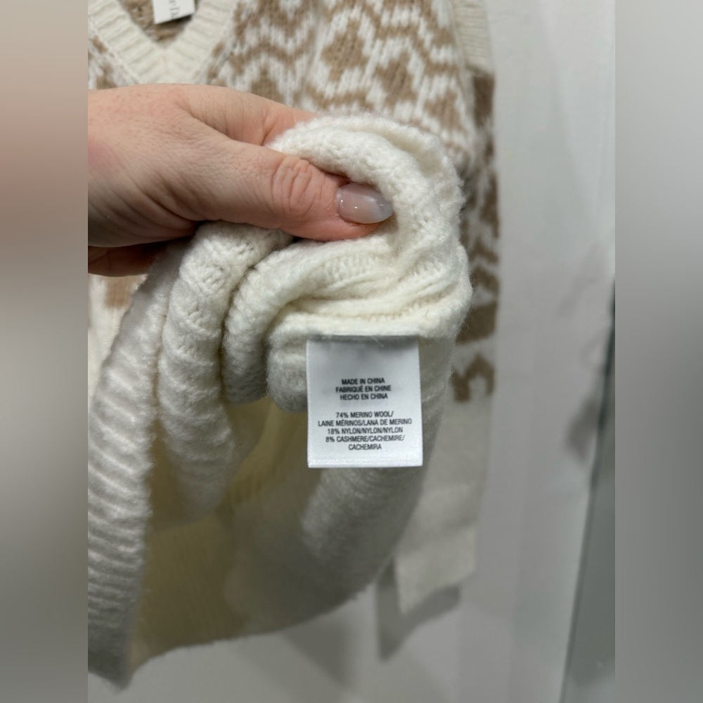 NWT Favorite Daughter Winter William Fair Isle Cashmere Wool Sweater XS - Picture 7 of 7